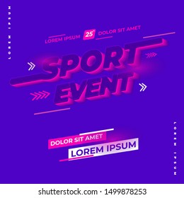 sport event design vector, annual year, in the any club location, all age, with colorful purple and pink, clean and clear design, can used for flyer banner and more