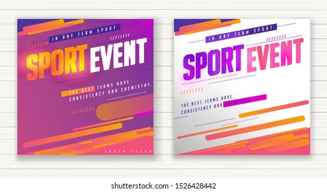 sport event design vector, annual year, in the any club location, all age, with colorful purple and pink, clean and clear design, can used for flyer banner and more