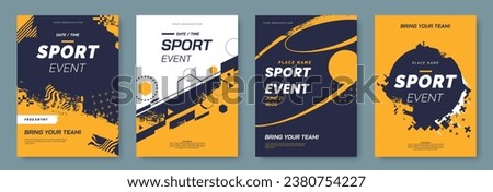 Sport Event poster template. Abstract geometric background with digital glitch elements and grunge texture. Ideal for fitness, sport, or cybersport events invitation. Vector illustration.