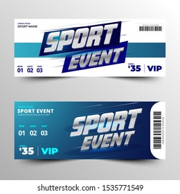 sport event ticket card with an elegant silver metallic silver background and a composition of two color choices