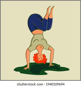 Sport exercise at home set. Woman doing workout indoor. Yoga and fitness, healthy lifestyle. Flat vector illustration