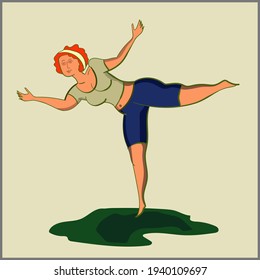 Sport exercise at home set. Woman doing workout indoor. Yoga and fitness, healthy lifestyle. Flat vector illustration