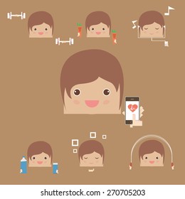 Sport exercise workout, vector illustration.