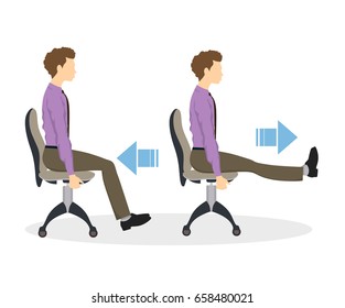 Wrong Right Spine Sitting Posture Office Stock Illustration 511898260