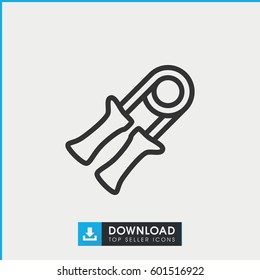 sport expander icon. simple outline sport expander vector icon. on white background.
