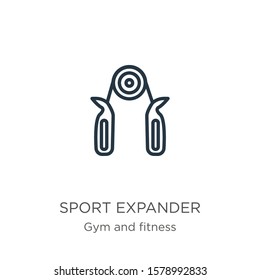 Sport expander icon. Thin linear sport expander outline icon isolated on white background from gym and fitness collection. Line vector sign, symbol for web and mobile