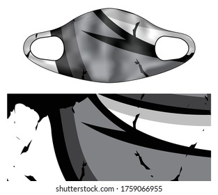 ilustración de pantalla vectorial de máscara facial deportiva 