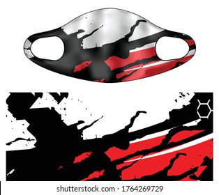ilustración de pantalla vectorial de máscara facial deportiva 