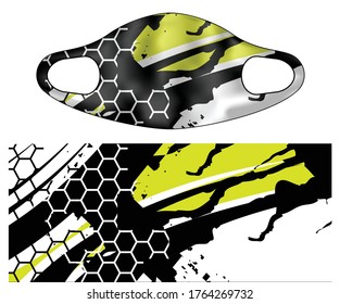 ilustración de pantalla vectorial de máscara facial deportiva 