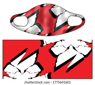 ilustración de pantalla vectorial de máscara facial deportiva 
