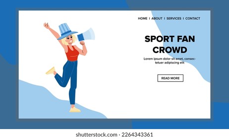 sport fan crowd vector. soccer stadium, audience football, game team, fan match, event sport fan crowd web flat cartoon illustration