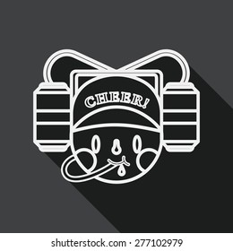 sport fan flat icon with long shadow, line icon