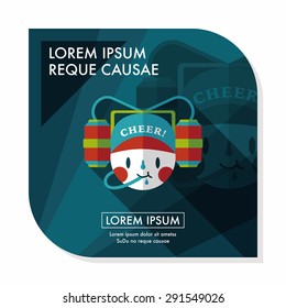sport fan flat icon with long shadow,eps10