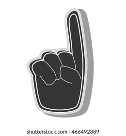 sport fan glove , isolated flat icon design