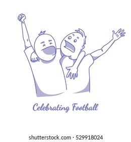 Sport fans celebrating victory vector illustration