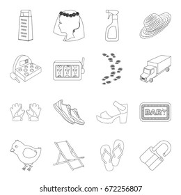 sport, fashion, service and other web icon in outline style.kitchen, transportation,travel icons in set collection.