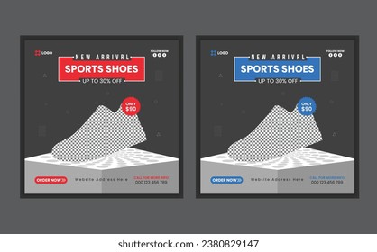 Sport fashion shoes brand promotion Social media post template