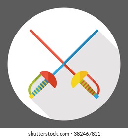 sport fencing flat icon