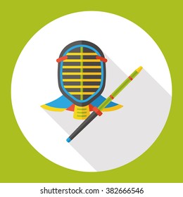sport fencing flat icon