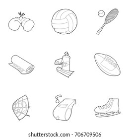 Sport festival icons set. Outline set of 9 sport festival vector icons for web isolated on white background