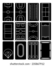 Sport field black and white