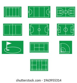 sport field icon set vector sign symbol