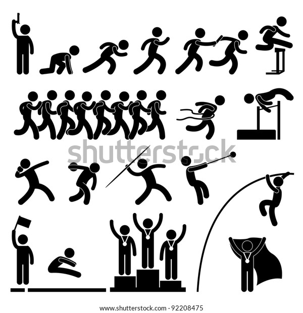 Sport Field and Track Game Athletic Event\
Winner Celebration Icon Symbol Sign\
Pictogram