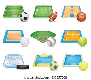 Sport Fields Icons Set