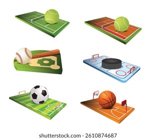 sport fields icons  vector illustration
