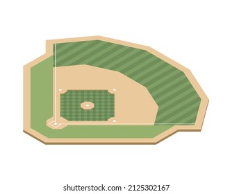Sport fields isometric composition with isolated image of baseball field on blank background vector illustration