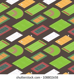 Sport fields seamless pattern. Vector illustration.