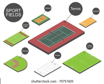 Sport fields. Vector illustration.