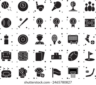 Sport fill icon set vector design illustration stock