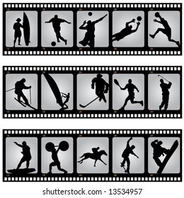 sport filmstrip scene vector