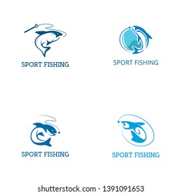 Sport Fishing Logo Design Vector Illustration