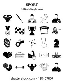 Sport and Fitness 25 icons set for web and mobile 