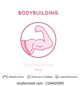Sport and fitness background. Simple vector symbol isolated on white. Easy to edit.
