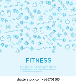 Sport and fitness background. Vector symbol isolated on white. Easy to edit.