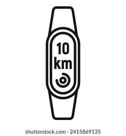 Sport fitness band icon outline vector. Runner app. Life top gadget