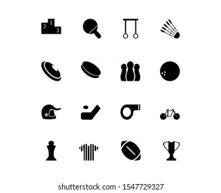sport and fitness black icon set