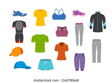 sport fitness clothing graphics set