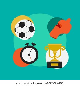 sport and fitness concept of football icons in vector eps