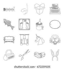 sport, fitness, furniture and other web icon in outline style.hairdresser, history, service icons in set collection.