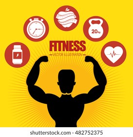 sport fitness healthy life design isolated