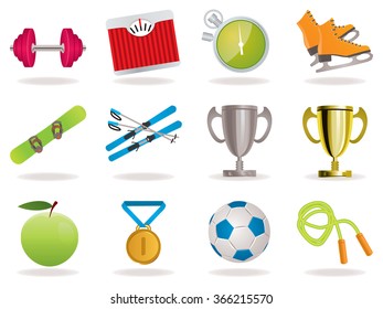 Sport and fitness icin set