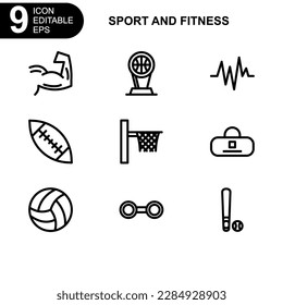 sport and fitness icon or logo isolated sign symbol vector illustration - Collection of high quality black style vector icons 
