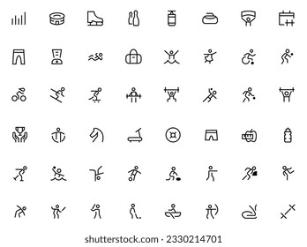 Sport and fitness icon set. vector illustration