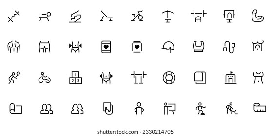 Sport and fitness icon set. vector illustration