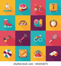 Sport and fitness icons set