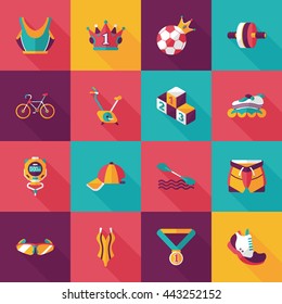 Sport and fitness icons set